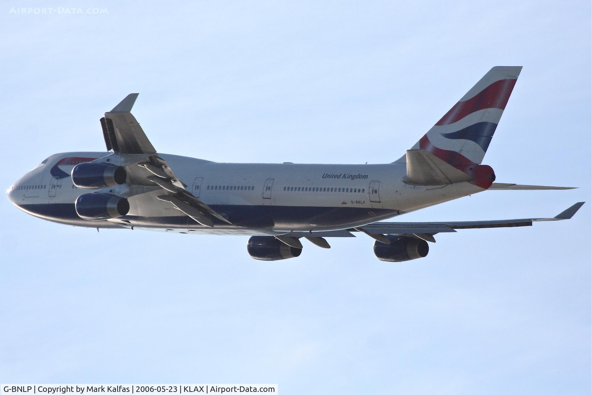 G-BNLP, 1990 Boeing 747-436 C/N 24058, British Airways Boeing 747-436, G-BNLP departing KLAX 25R. for London