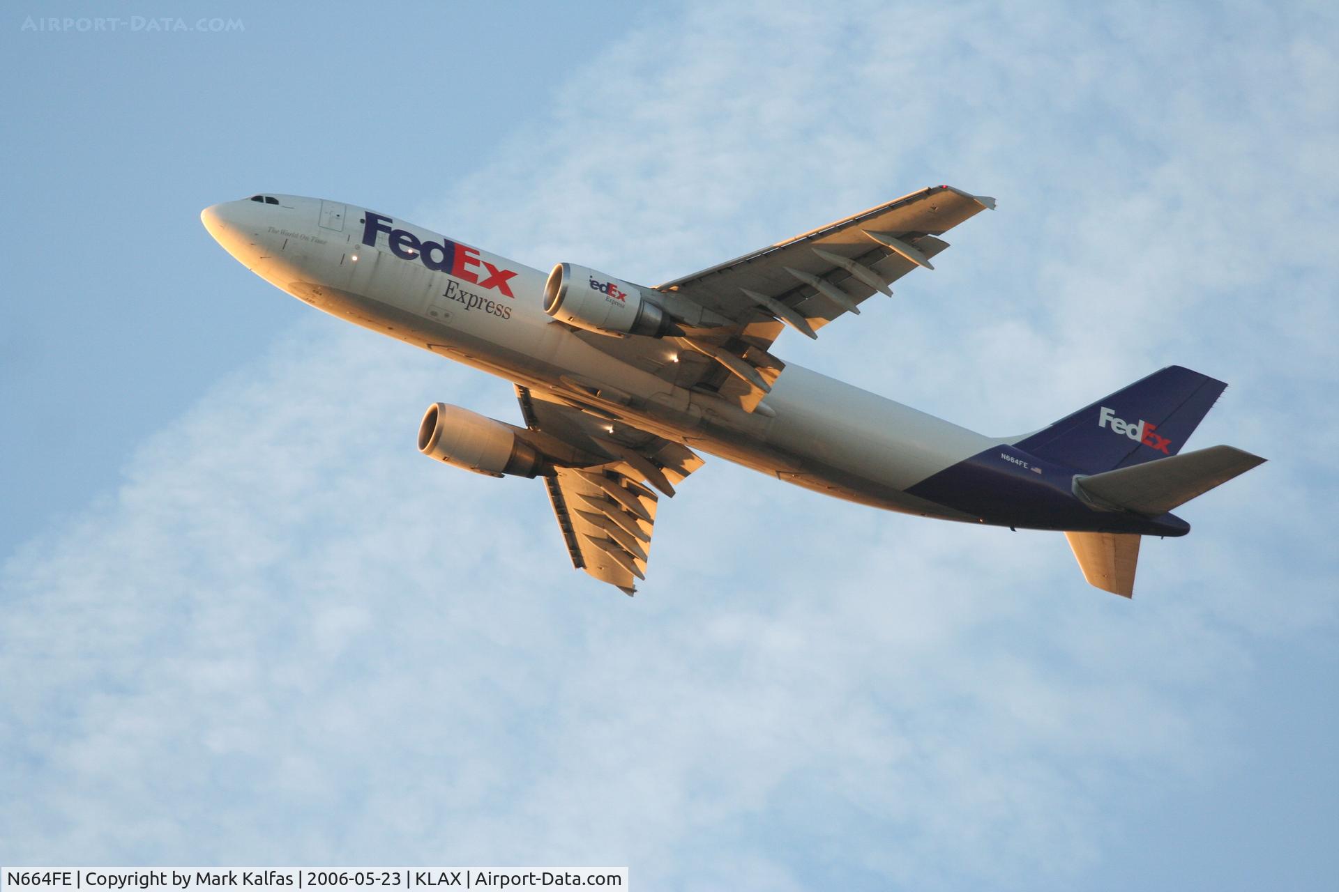 N664FE, 1996 Airbus A300F4-605R C/N 768, FedEx Airbus A300F4-605R, N664FE 25L departure KLAX.