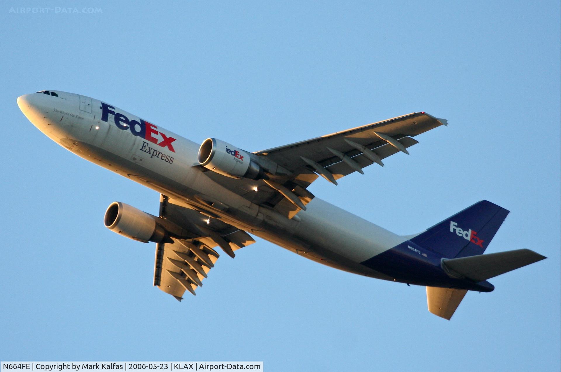 N664FE, 1996 Airbus A300F4-605R C/N 768, FedEx Airbus A300F4-605R, N664FE 25L departure KLAX.