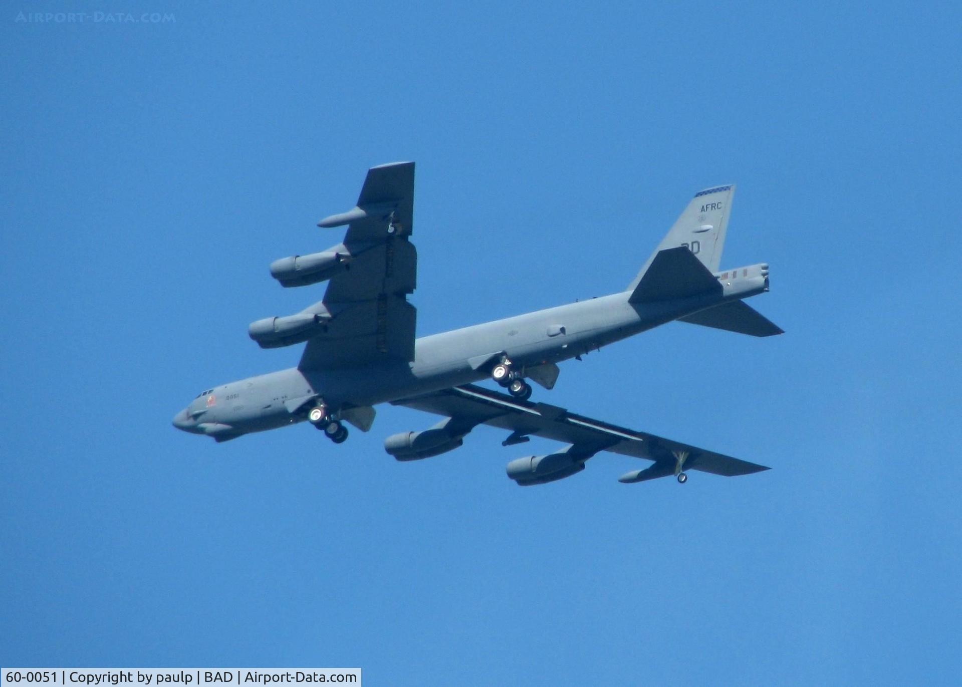 60-0051, 1960 Boeing B-52H Stratofortress C/N 464416, Over Shreveport, Louisiana.