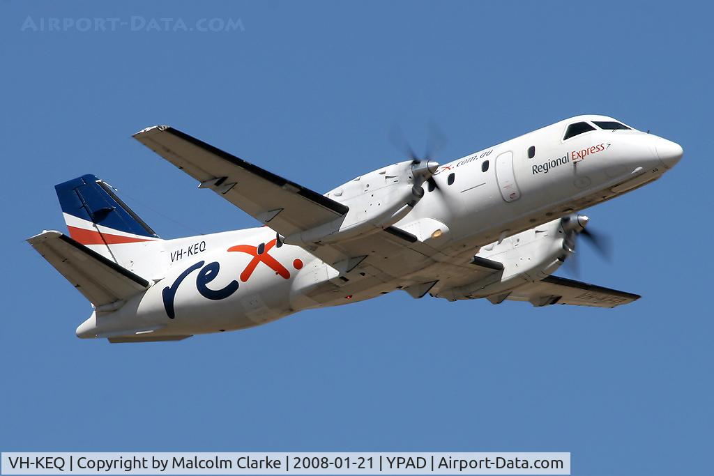 VH-KEQ, 1984 Saab-Fairchild SF340 C/N 340A-011, Saab-Fairchild SF-340A at Adelaide International in 2008.
