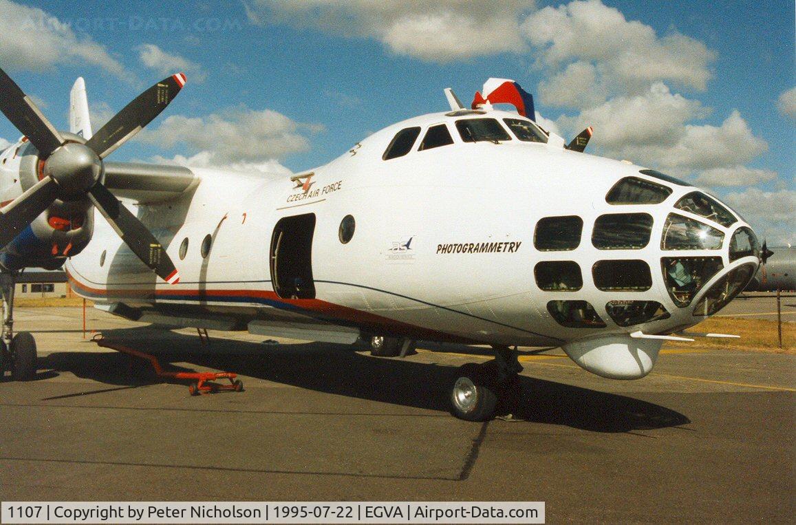 1107, Antonov An-30 C/N 1107, Another view of the Czech Air Force An-30 Clank at the 1995 Intnl Air Tattoo at RAF Fairford.