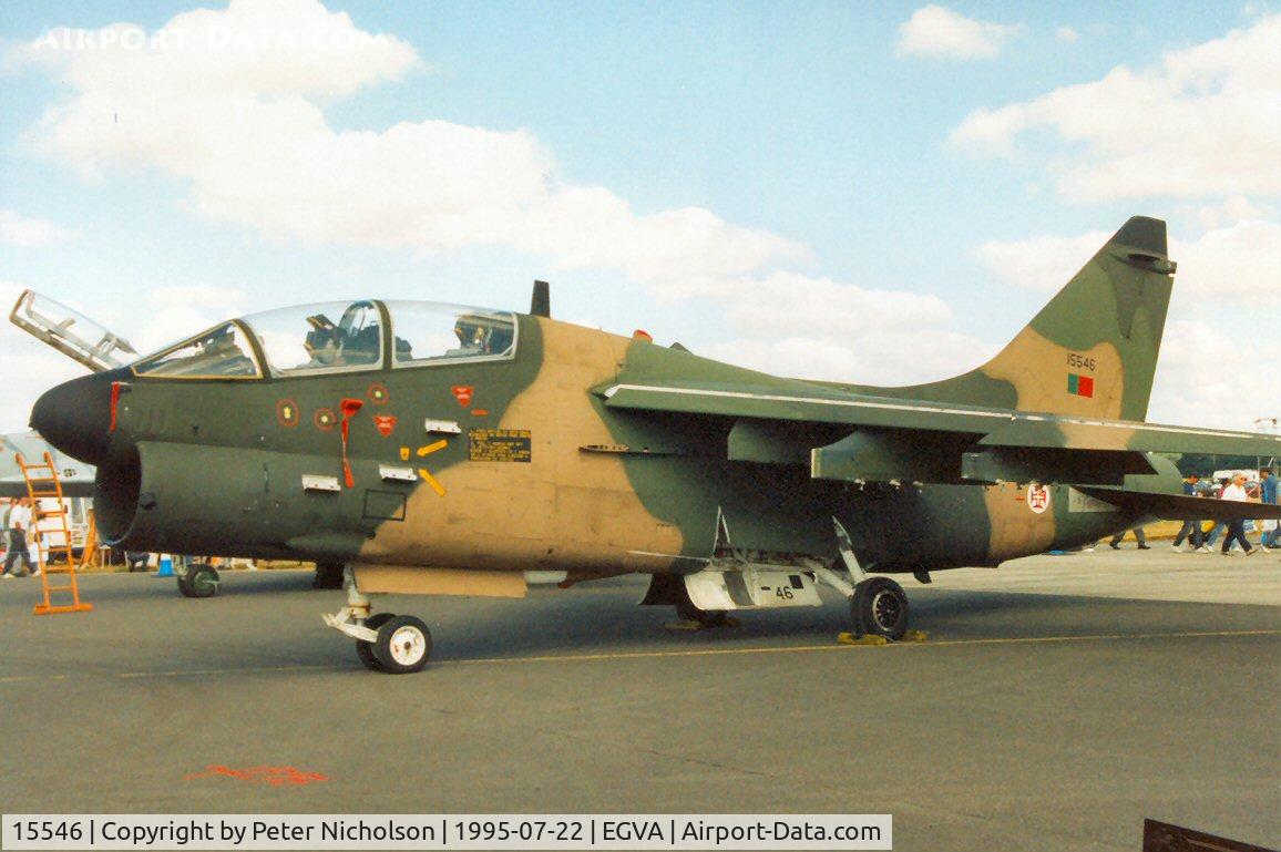 15546, LTV TA-7P Corsair II C/N A-105, TA-7P Corsair of Esq 302 Portuguese Air Force at the 1995 Intnl Air Tattoo at RAF Fairford.