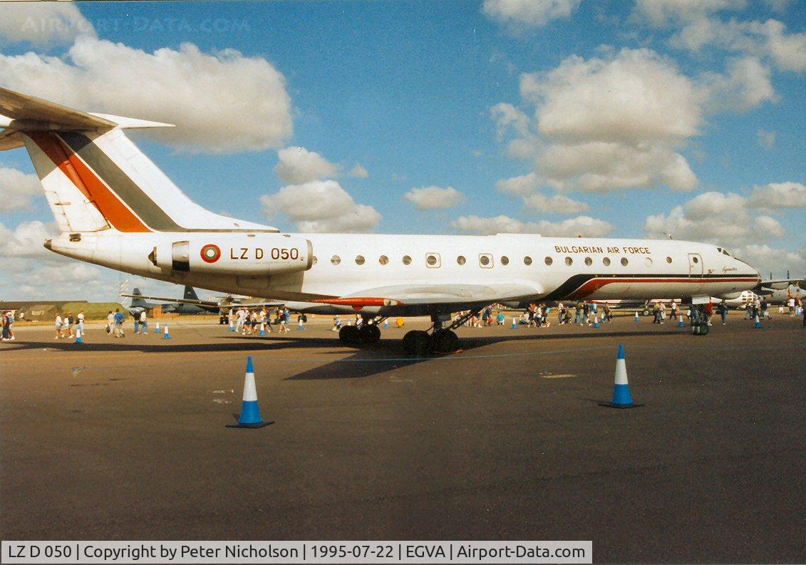 LZ D 050, 1971 Tupolev Tu-134A C/N 1351303, Another view of the Bulgarian Air Force Tu-134A Crusty on display at the 1995 Intnl Air Tattoo at RAF Fairford.