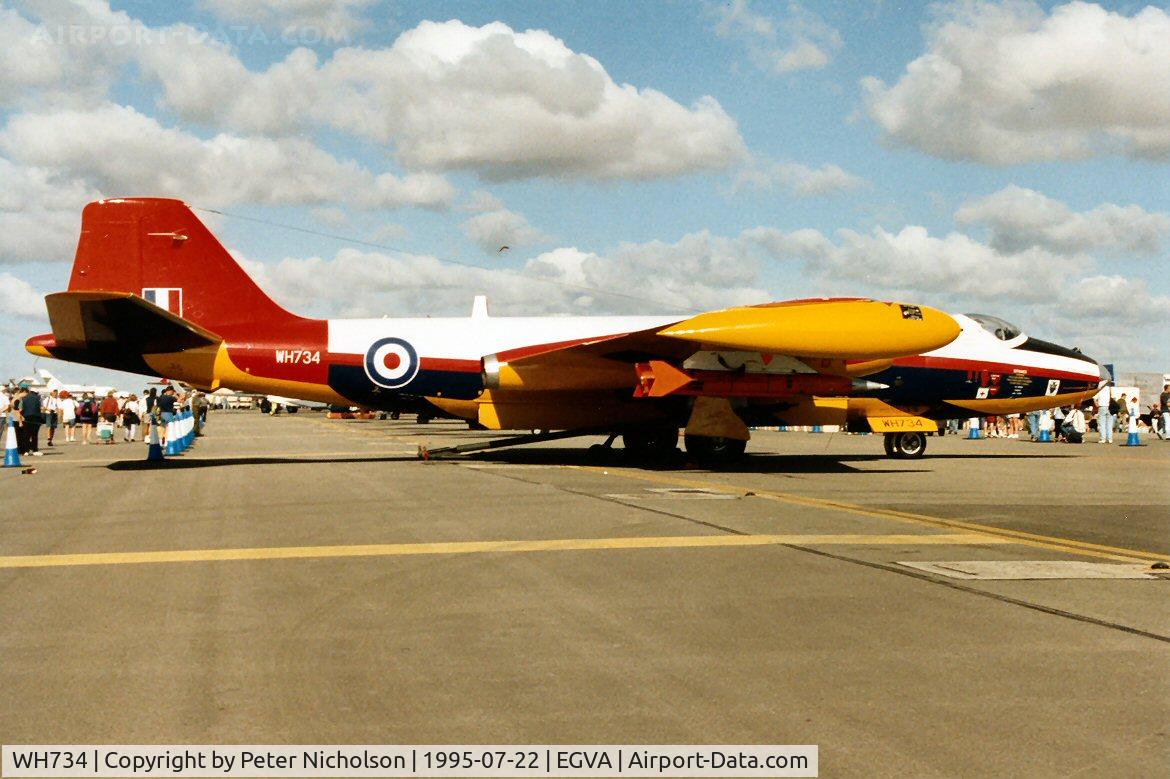 WH734, English Electric Canberra B(TT).2 C/N EEP71214, Another view of the Llanbedr based Canberra B.2 on display at the 1995 Intnl Air Tattoo at RAF Fairford.