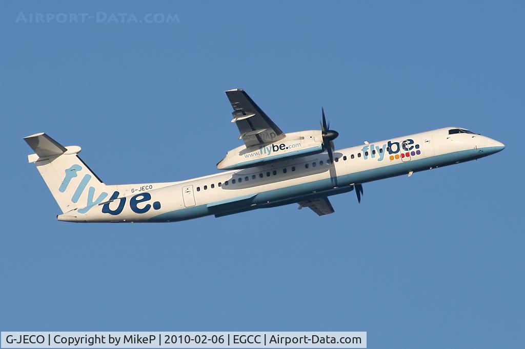 G-JECO, 2006 De Havilland Canada DHC-8-402Q Dash 8 C/N 4126, Climbing away from 05L.