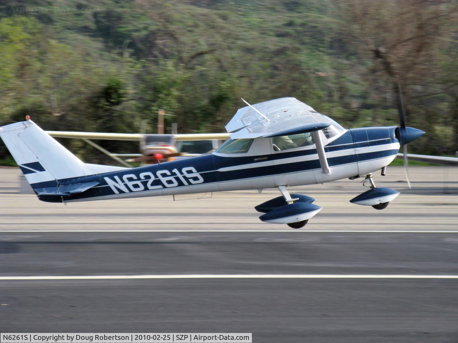N6261S, 1967 Cessna 150G C/N 15067061, 1967 Cessna 150G, Continental O-200 100 Hp, takeoff Rwy 22