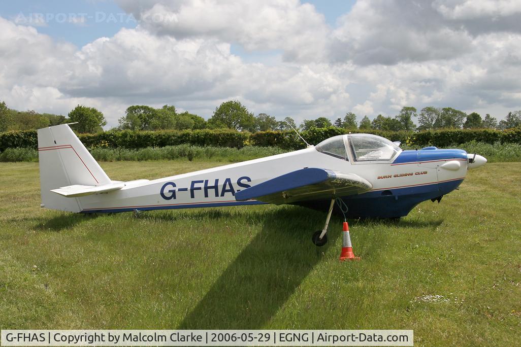 G-FHAS, 1981 Scheibe SF-25E Super Falke C/N 4359, Scheibe SF25E Superfalke at Bagby Airfield in 2006.