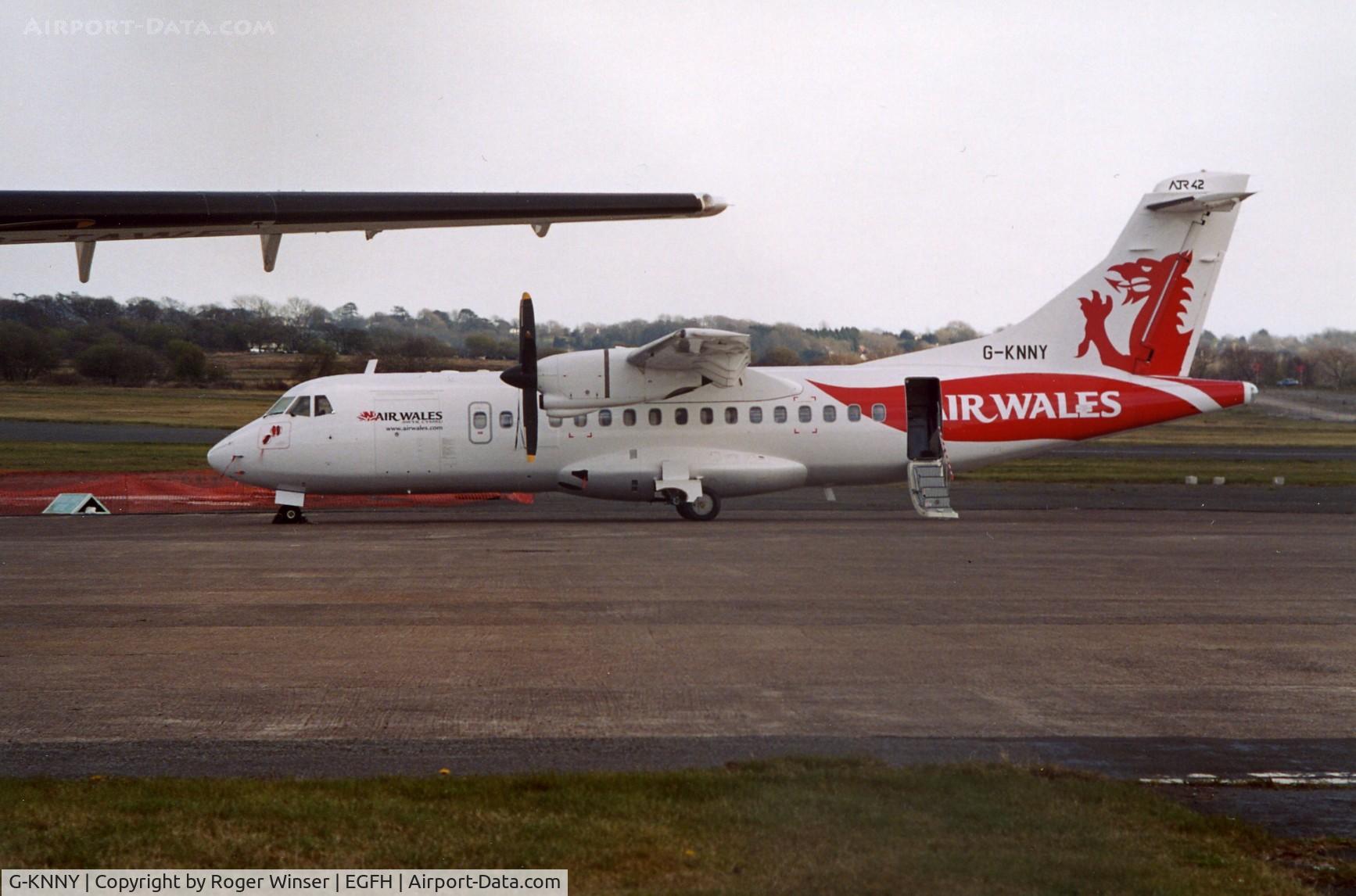 G-KNNY, 1993 ATR 42-320 C/N 346, G-KNNY at Swansea Airport in 2003. Operated by Air Wales.