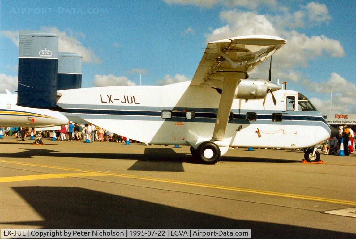 LX-JUL, 1975 Short SC-7 Skyvan 3-100 C/N SH.1943, SC.7 Skyvan on display at the 1995 Intnl Air Tattoo at RAF Fairford.