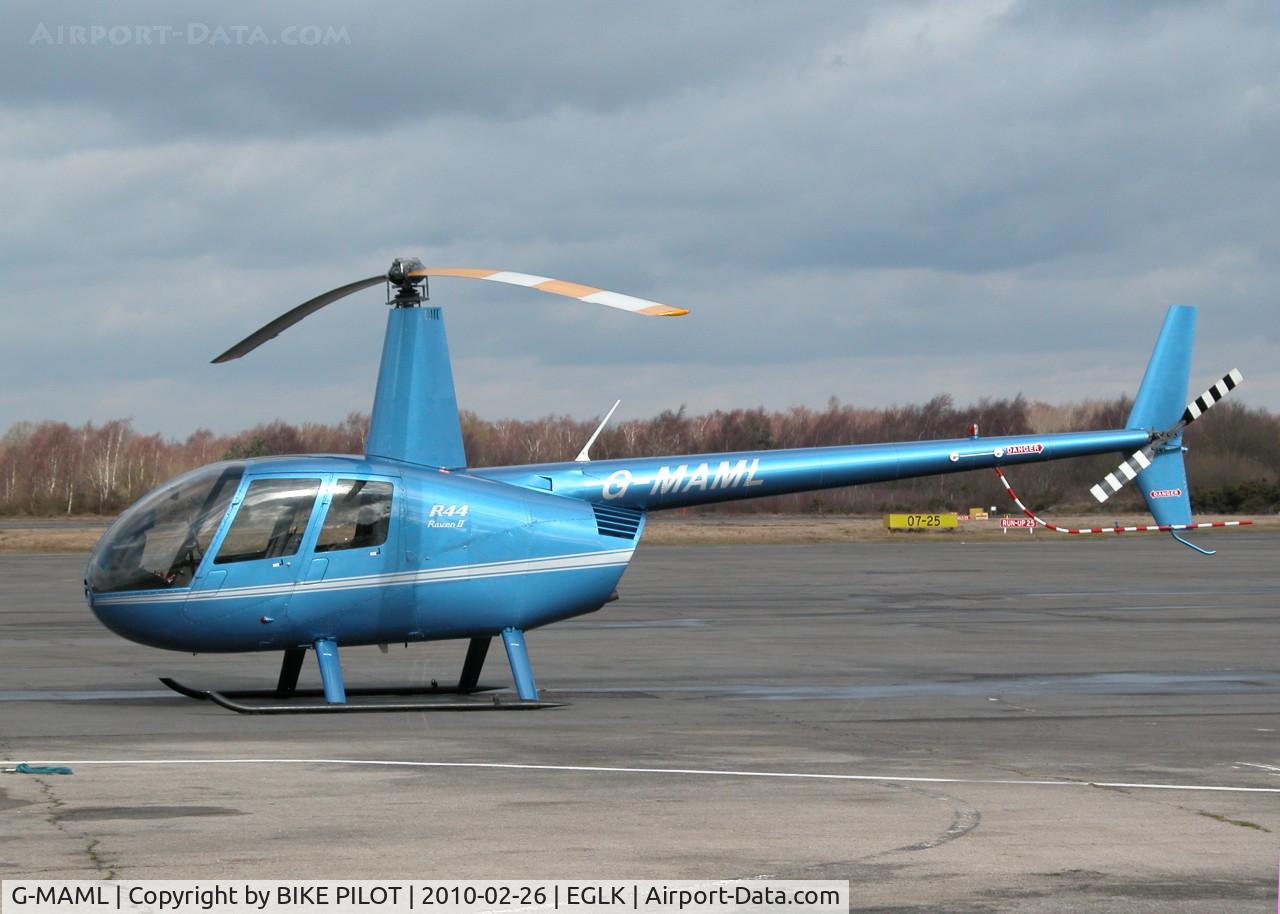 G-MAML, 2008 Robinson R44 II C/N 12153, PARKED ON THE TERMINAL APRON