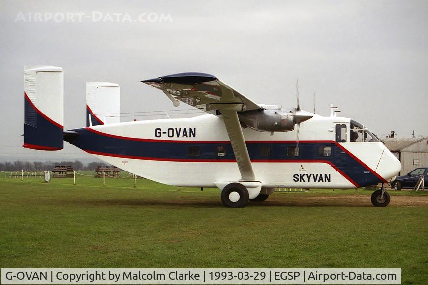 G-OVAN, 1971 Short SC-7 Skyvan 3-100 C/N SH.1892, Short SC-7 Skyvan 3-100. Operated by The Peterborough Parachute Centre at Peterborough Sibson in 1993