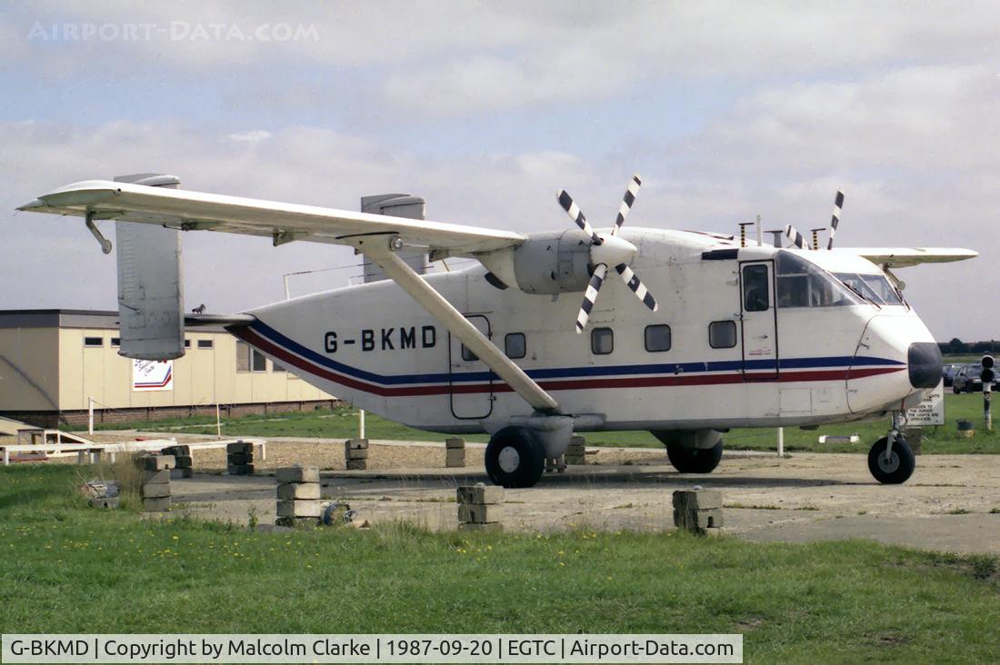 G-BKMD, 1973 Short SC-7 Skyvan 3-100 C/N SH.1907, Short SC-7 Skyvan at Cranfield Airport in 1987.