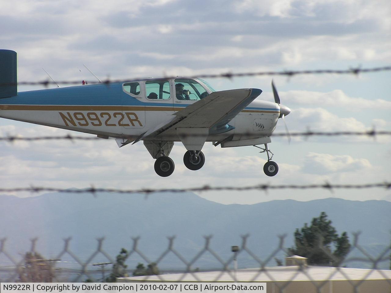 N9922R, 1960 Beech M35 Bonanza C/N D-6495, At Cable Airport, CA