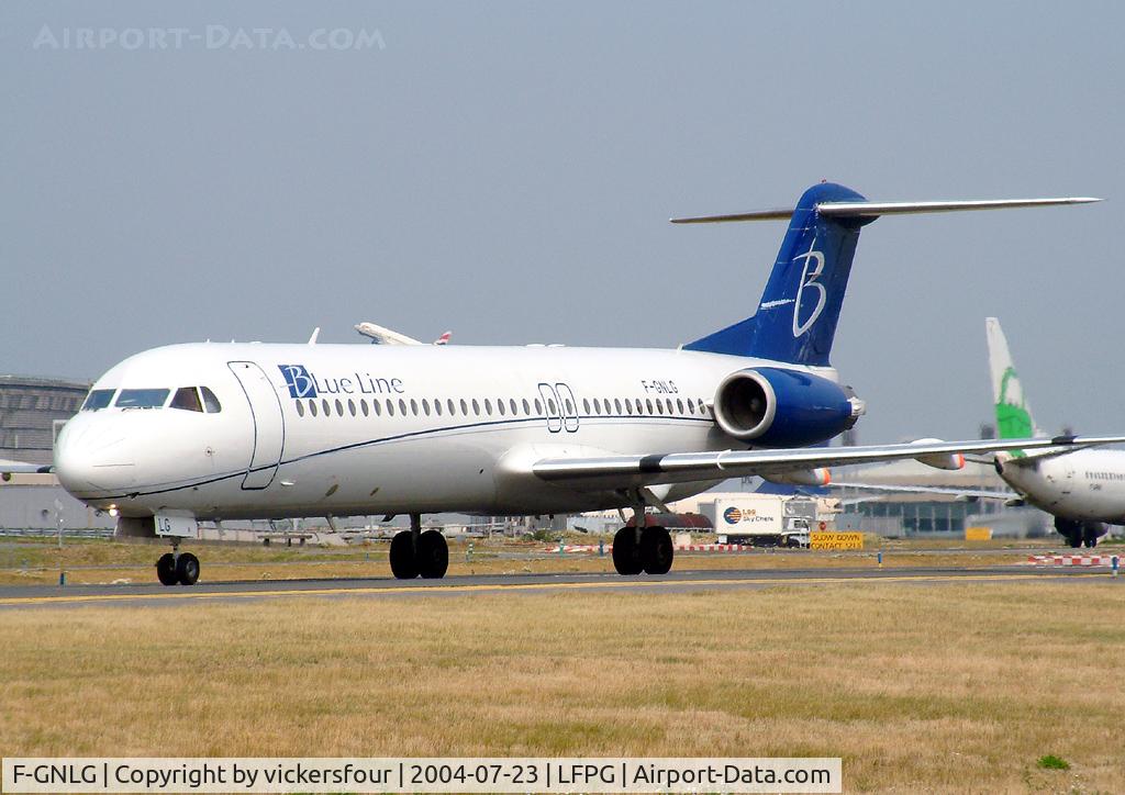 F-GNLG, 1991 Fokker 100 (F-28-0100) C/N 11363, Blue Line