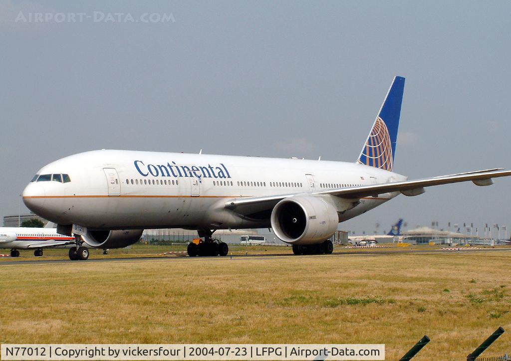 N77012, 1999 Boeing 777-224 C/N 29860, Continental Airlines