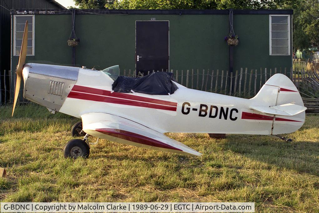 G-BDNC, 1984 Taylor JT-1 Monoplane C/N PFA 1454, Taylor JT-1 Monoplane at Cranfield Airport in 1989.