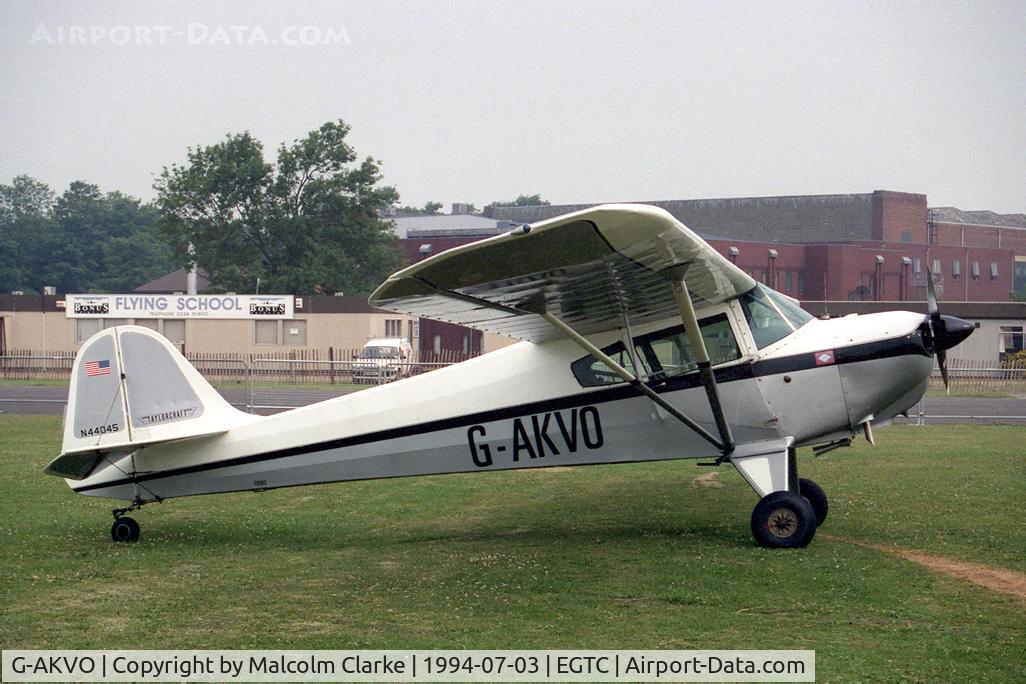 G-AKVO, 1946 Taylorcraft BC-12D Twosome C/N 9845, Taylorcraft BC-12D Twosome at the Cranfield's 1994 PFA Rally.