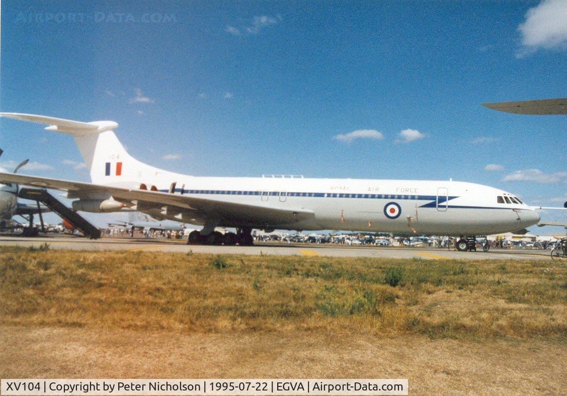 XV104, 1967 Vickers VC10 C.1K C/N 834, VC-10 C.1K, callsign Ascot 2256, of 10 Squadron on display at the 1995 Intnl Air Tattoo at RAF Fairford.