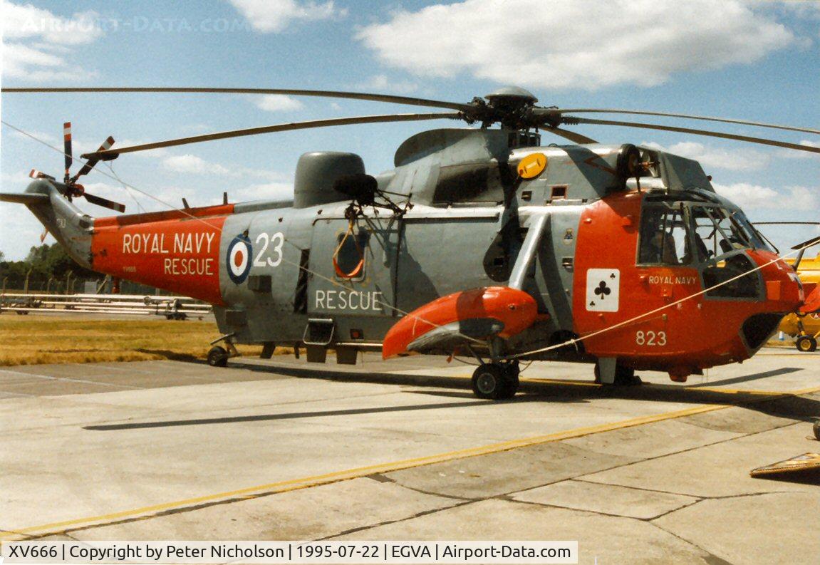 XV666, 1970 Westland Sea King HAR.5 C/N WA654, Sea King HAR.5, callsign Navy 823, of 771 Squadron on display at the 1995 Intnl Air Tattoo at RAF Fairford.