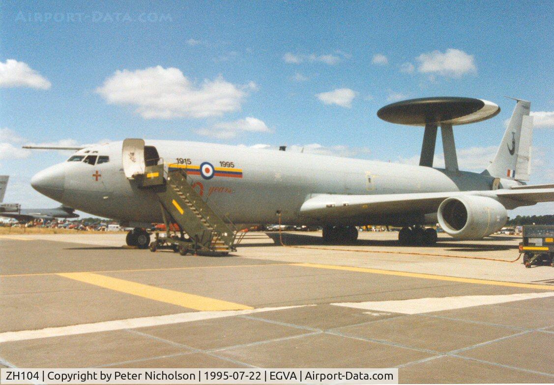 ZH104, 1990 Boeing E-3D Sentry AEW.1 C/N 24112, Sentry AEW.1 of 8 Squadron at RAF Waddington with 80 years RAF anniversary markings on display at the 1995 Intnl Air Tattoo at RAF Fairford.