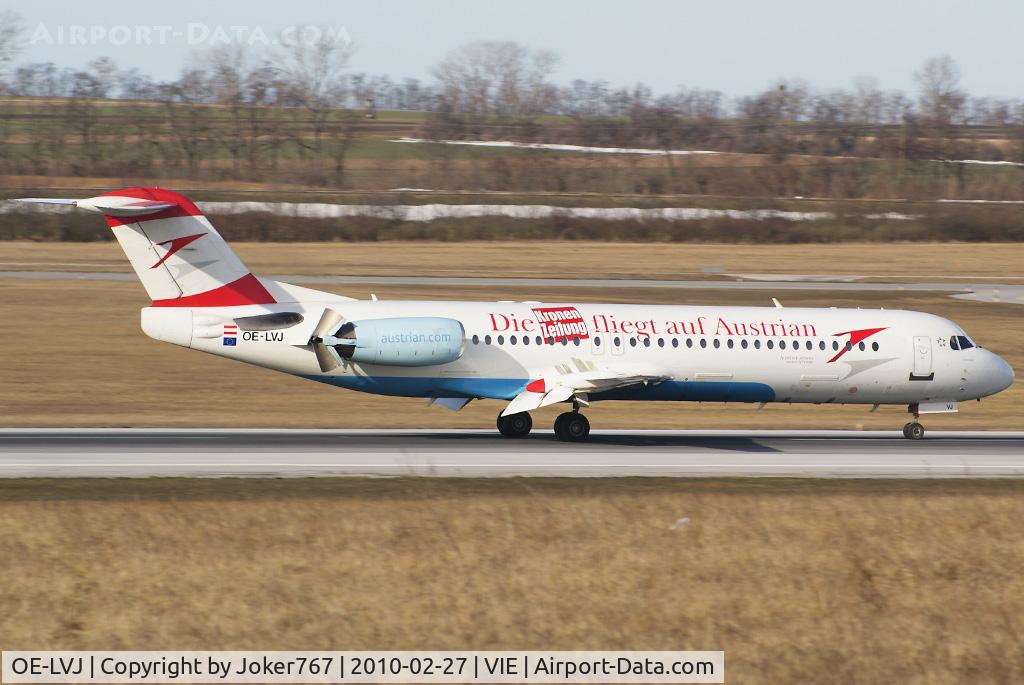 OE-LVJ, 1991 Fokker 100 (F-28-0100) C/N 11359, Austrian arrows Fokker F-100