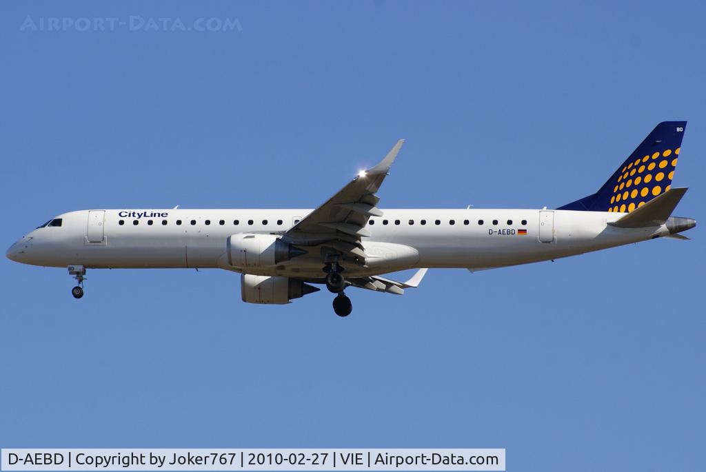 D-AEBD, 2009 Embraer 195LR (ERJ-190-200LR) C/N 19000324, Lufthansa Regional (CityLine) Embraer ERJ-195