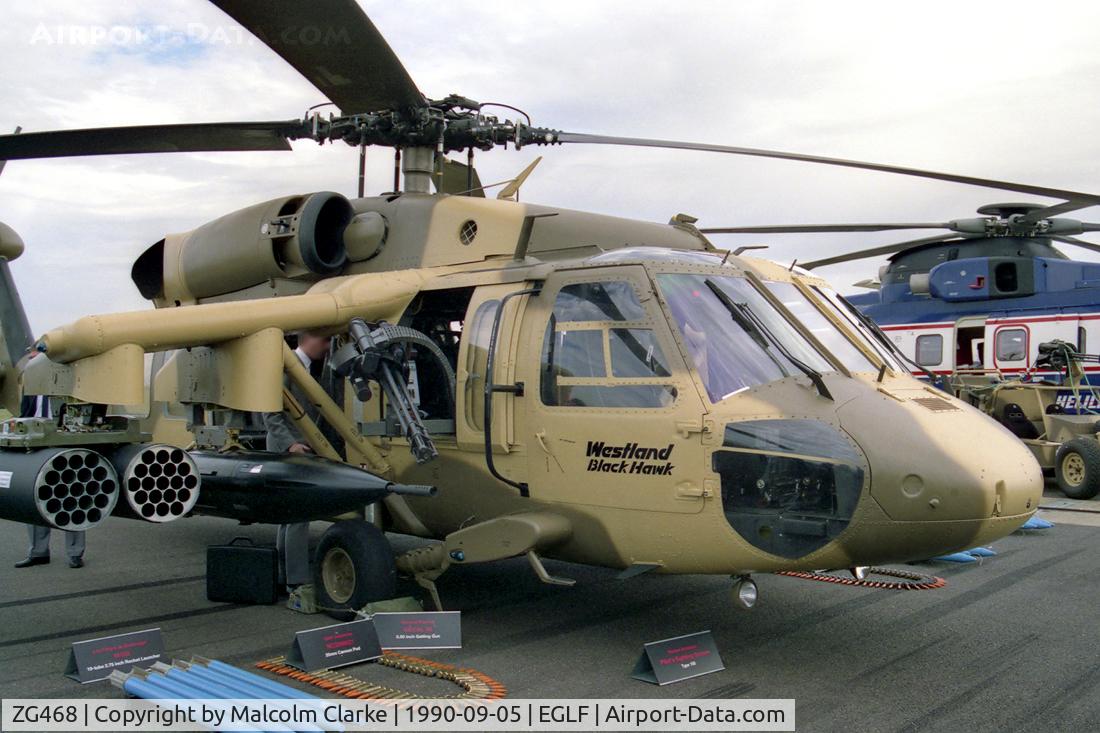 ZG468, Westland WS-70L (S-70A-19) C/N 70-1058, Westland WS-70L at Farnborough International 1990.