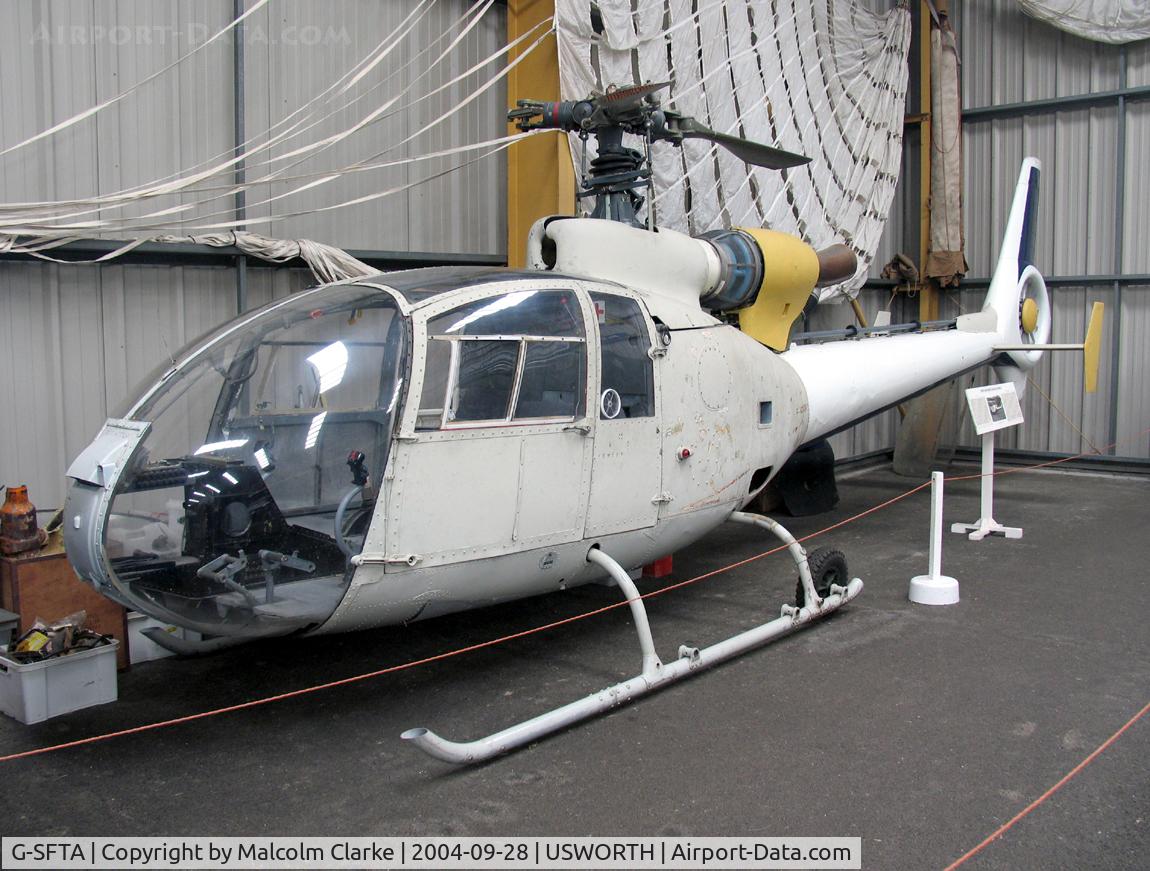 G-SFTA, 1973 Westland SA-341G Gazelle C/N WA1039, Westland SA-341G Gazelle at the NE Aircraft Museum, Usworth, UK in 2004.