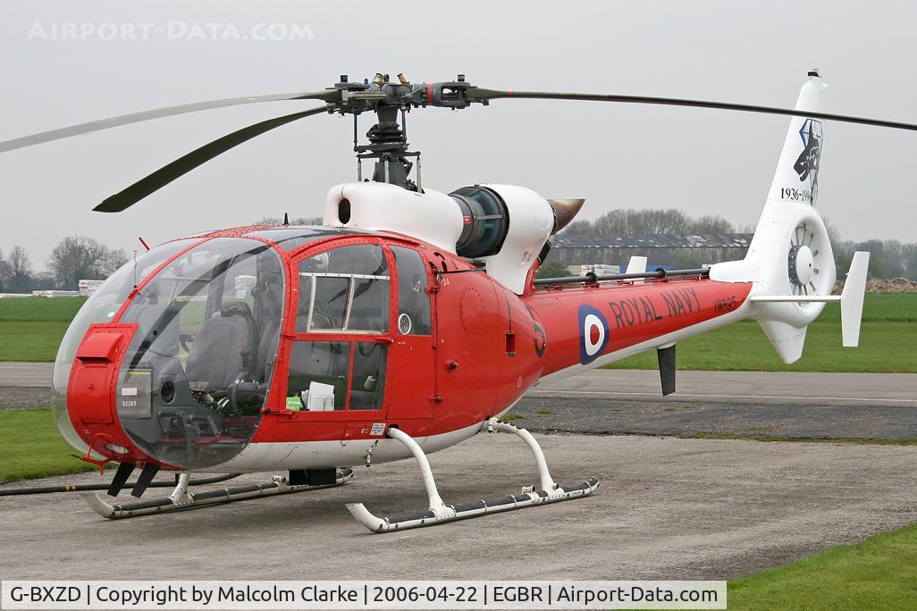 G-BXZD, 1974 Westland SA-341C Gazelle HT2 C/N WA1174, Westland SA-341C Gazelle HT2. A visitor to the 2006 John McLean Trophy competition at Breighton Airfield..