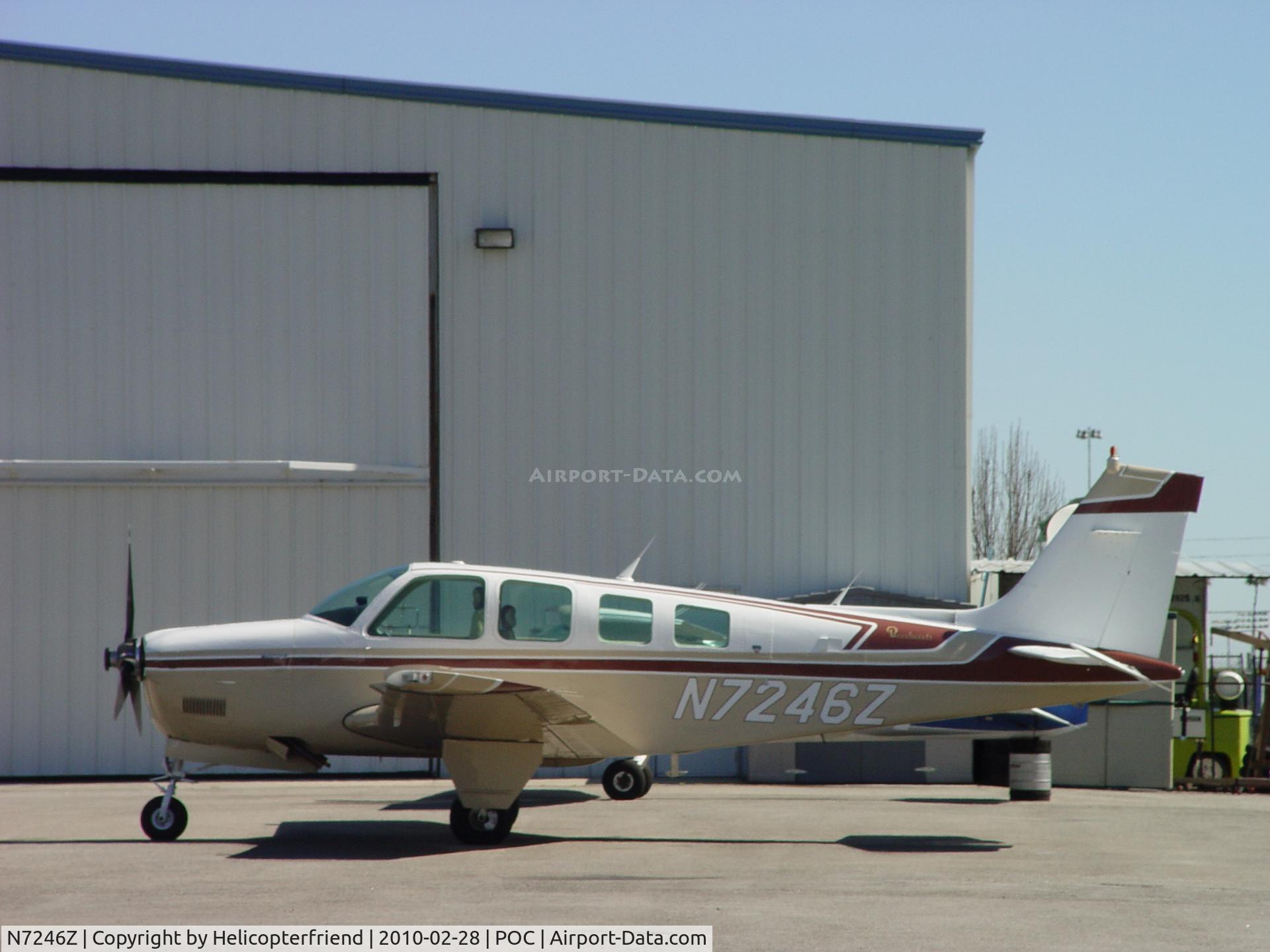 N7246Z, 1985 Beech A36 Bonanza 36 C/N E-2266, Parked near Howard Aviation