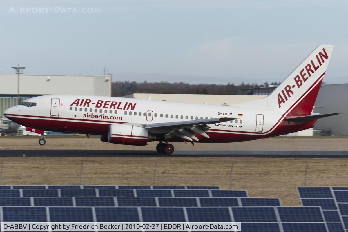 D-ABBV, 2001 Boeing 737-7Q8 C/N 30629, descelerating after touchdown