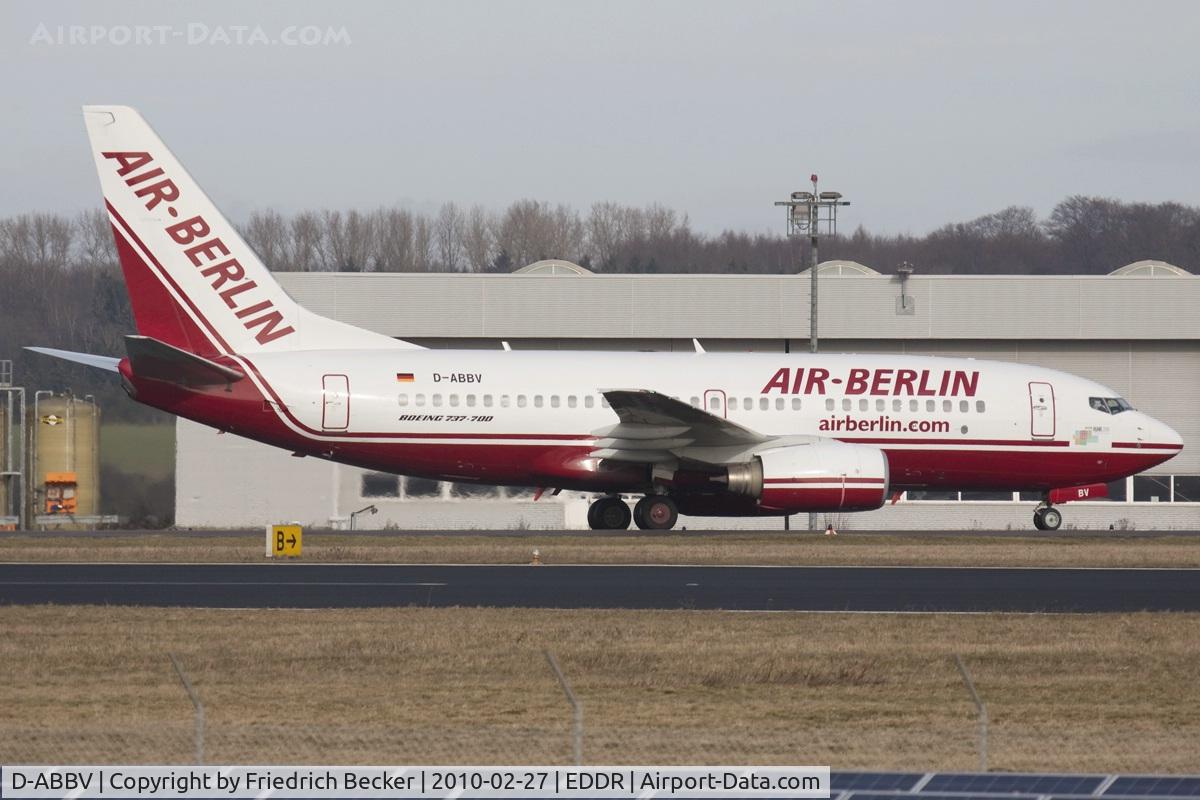 D-ABBV, 2001 Boeing 737-7Q8 C/N 30629, taxying to the gate