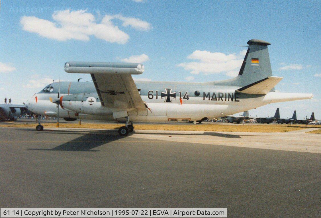 61 14, Breguet 1150 Atlantic C/N 28, Atlantic, callsign Mission 4766, of Kreigsmarine MFG-3 on display at the 1995 Intnl Air Tattoo at RAF Fairford.