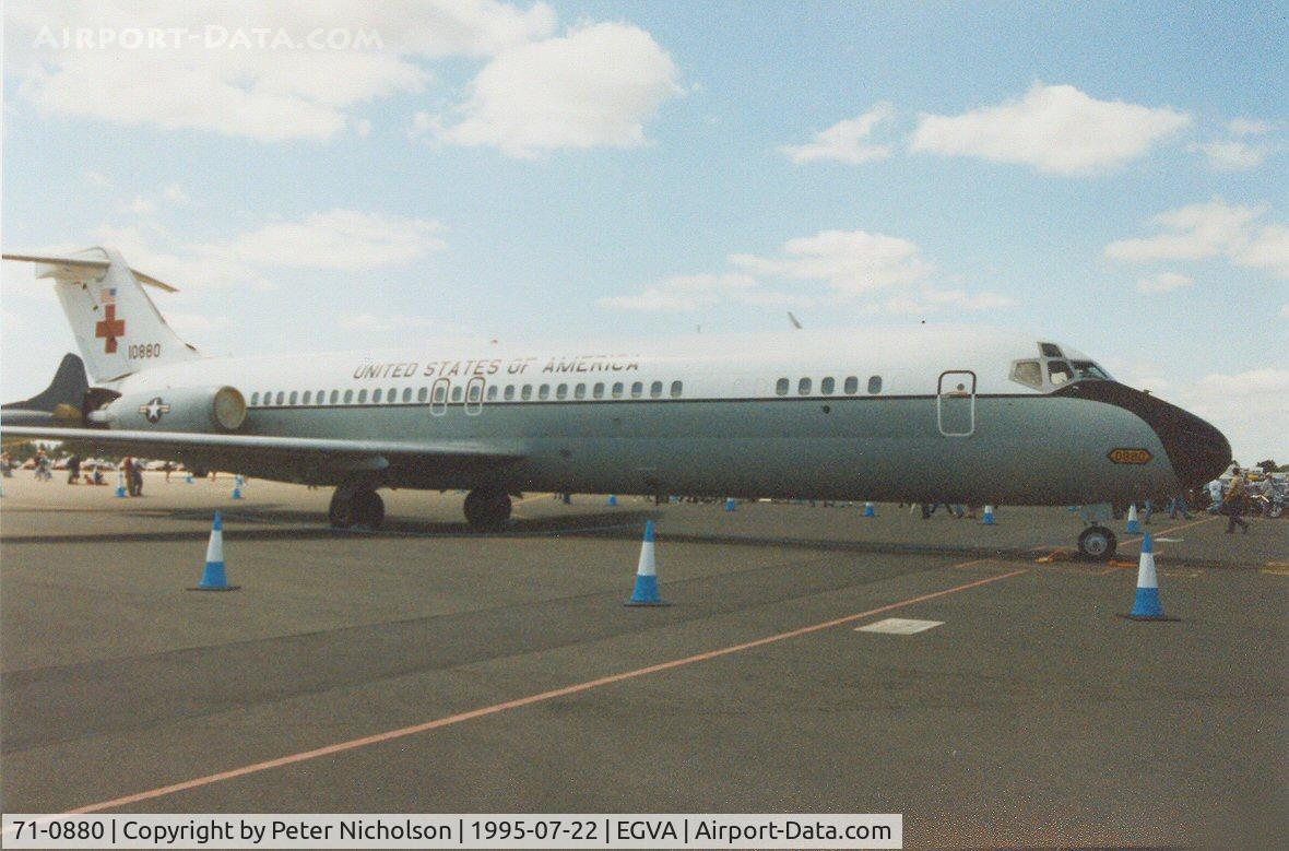 71-0880, 1971 McDonnell Douglas C-9A Nightingale C/N 47538/665, C-9A Nightingale, callsign Tune 75, of 75th Airlift Squadron/86 Wing on display at the 1995 Intnl Air Tattoo at RAF Fairford.