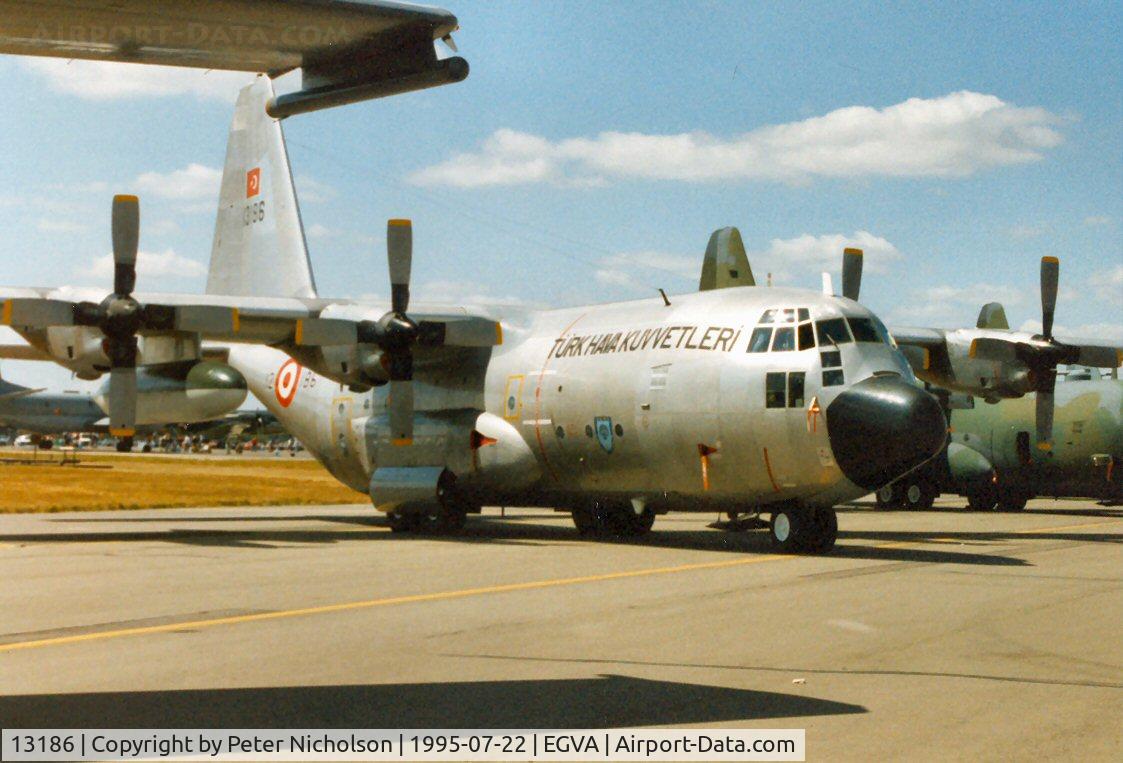 13186, 1964 Lockheed C-130E Hercules C/N 382-4011, C-130E Hercules of 222 Filo Turkish Air Force on display at the 1995 Intnl Air Tattoo at RAF Fairford.