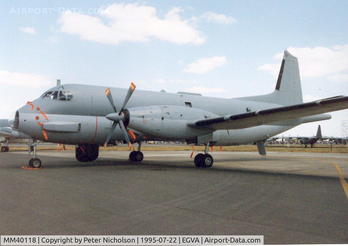 MM40118, Breguet 1150 Atlantic C/N 80, Atlantic, callsign India 0188, of 30 Stormo Italian Air Force on display at the 1995 Intnl Air Tattoo at RAF Fairford.