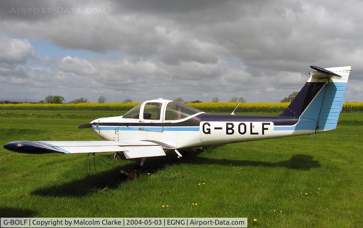 G-BOLF, 1979 Piper PA-38-112 Tomahawk Tomahawk C/N 38-79A0375, Piper PA-38-112 Tomahawk at t Bagby's May Fly-in in 2004. Crashed into the North Sea off Robin Hoods Bay, N Yorks, Oct 17 2008.