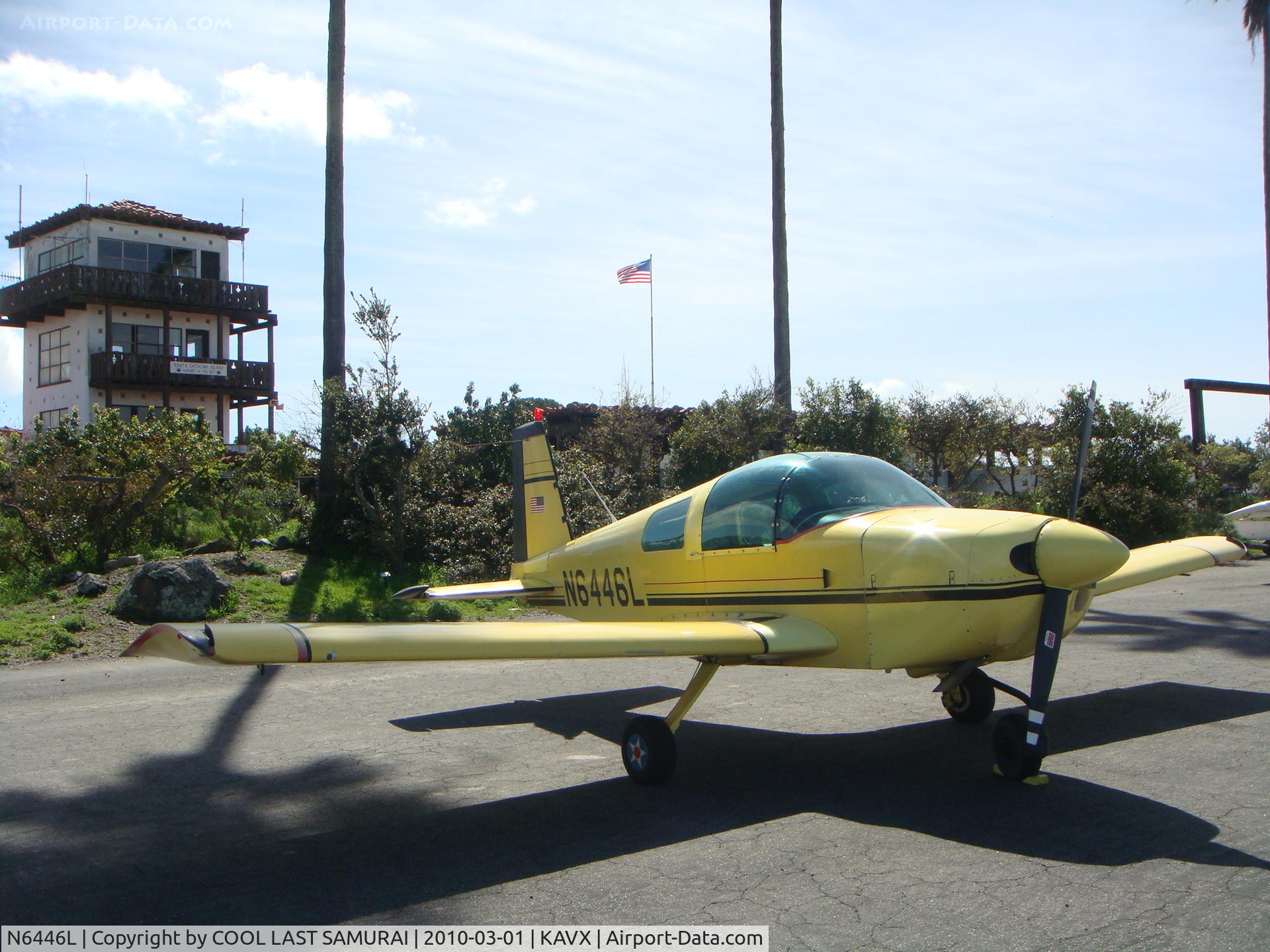 N6446L, 1972 American Aviation AA-1A Trainer C/N AA1A-0446, Avalon Catalina Airport Transient Parking (photo by Fuchieh)
