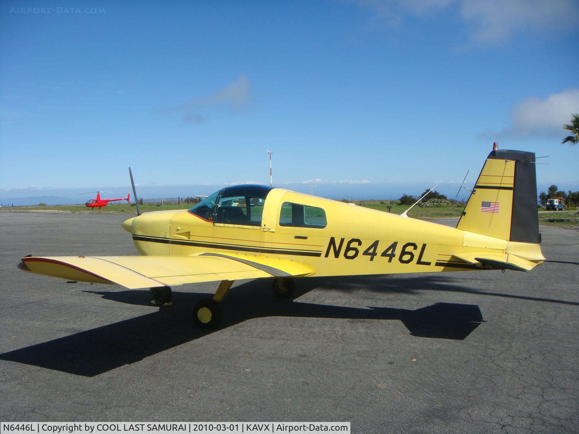 N6446L, 1972 American Aviation AA-1A Trainer C/N AA1A-0446, Avalon Catalina Airport Transient Parking (photo by Fuchieh)