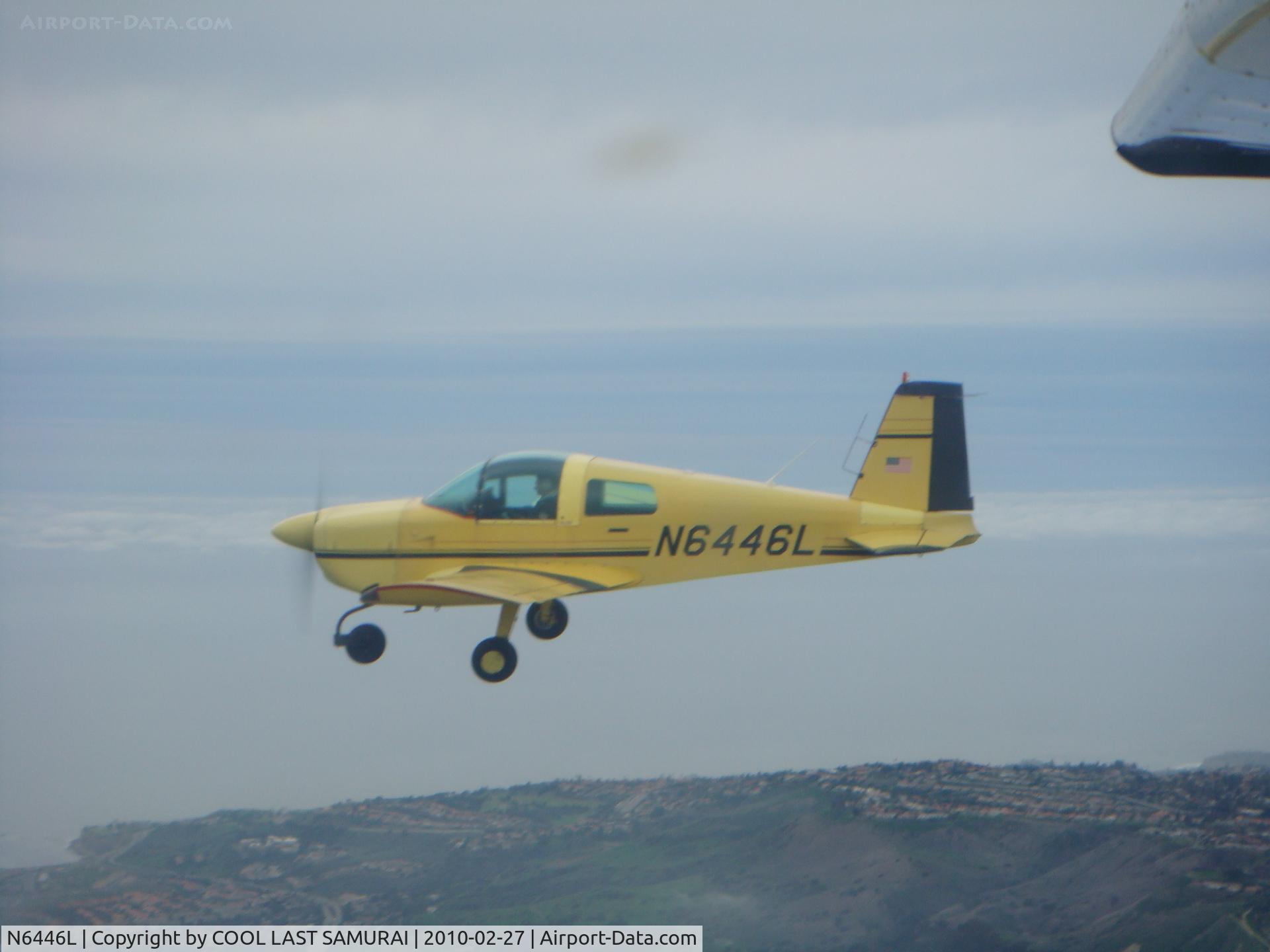 N6446L, 1972 American Aviation AA-1A Trainer C/N AA1A-0446, Flying in Long Beach Practice Area (photo by Fuchieh)