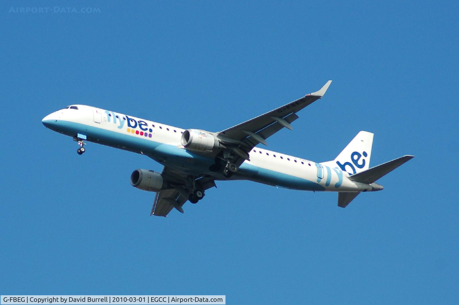 G-FBEG, 2007 Embraer 195LR (ERJ-190-200LR) C/N 19000120, Flybe G-FBEG on approach to Manchester Airport