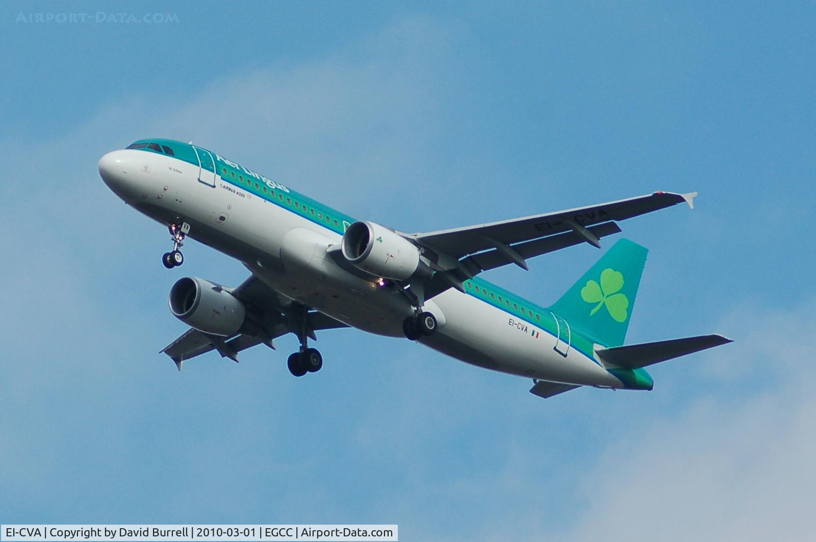 EI-CVA, 2000 Airbus A320-214 C/N 1242, Aer Lingus EI-CVA on approach to Manchester Airport