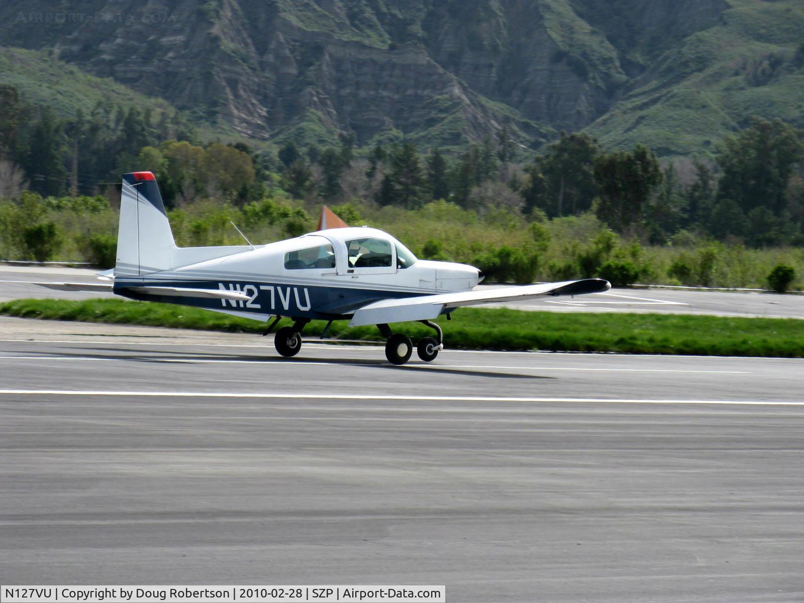 N127VU, 1991 American General AG-5B Tiger C/N 10066, 1991 American General AG-5B TIGER, Lycoming O&VO-360 180 Hp, some 100+ AG-5Bs produced by Americal General, landing roll Rwy 22