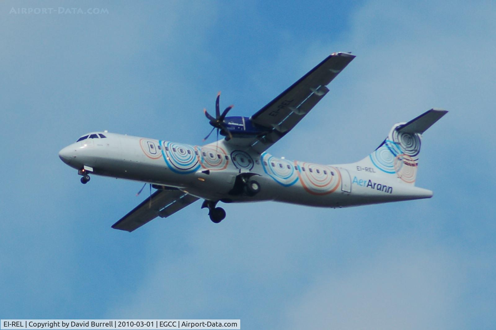 EI-REL, 2007 ATR 72-212A C/N 748, AerArann EI-REL on approach to Manchester Airport