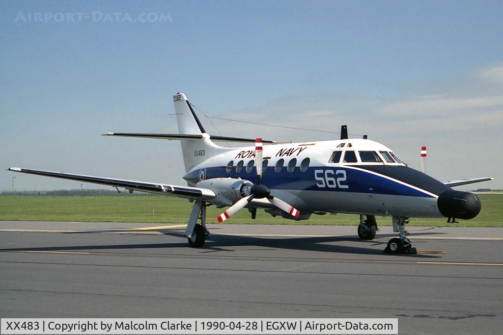 XX483, 1978 Scottish Aviation HP-137 Jetstream T.2 C/N 264, Scottish Aviation HP-137 Jetstream T2 from RN No 750 Sqn based at Culdrose at RAF Waddington's Photocall 1990.