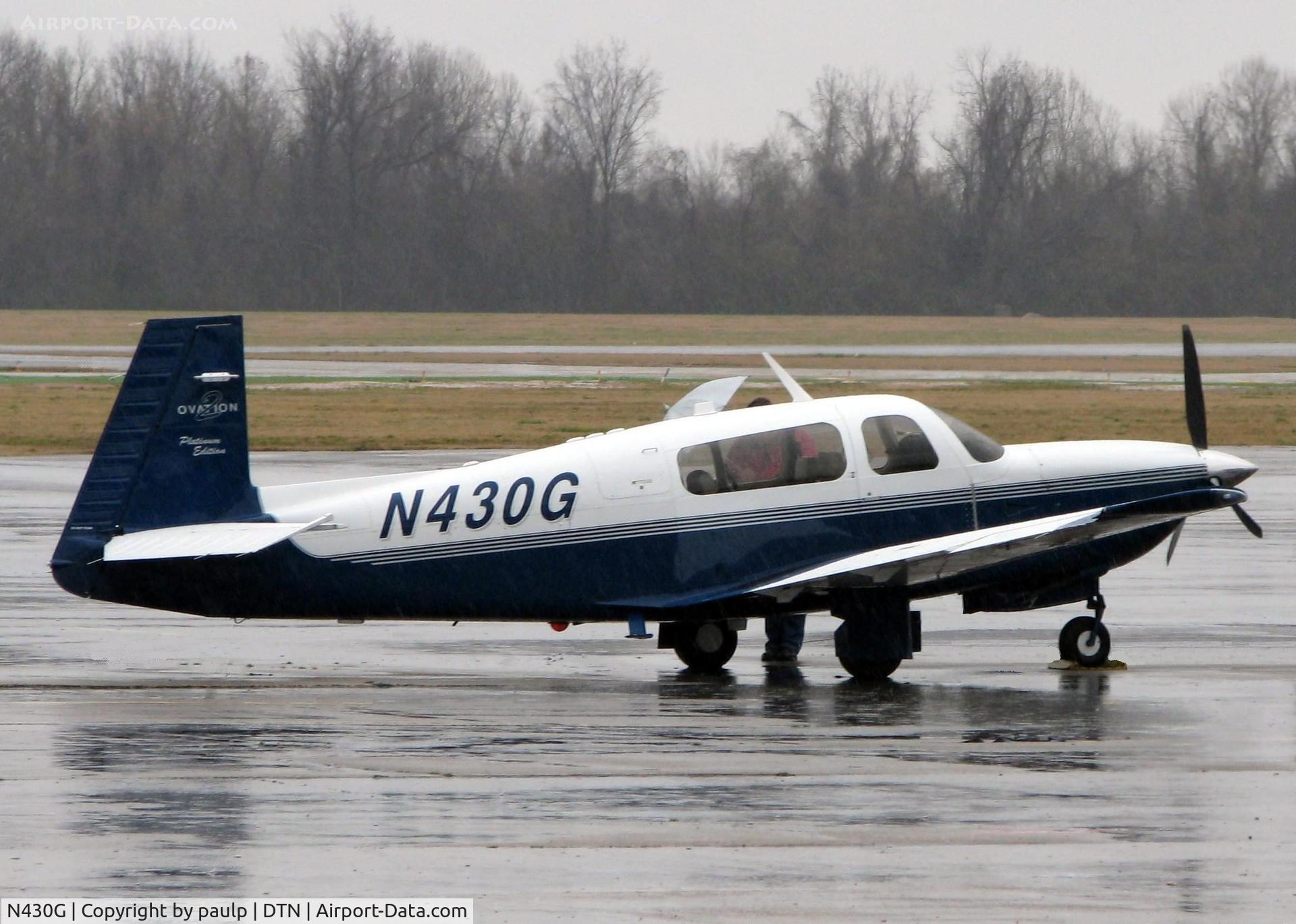N430G, 2001 Mooney M20R Ovation C/N 29-0263, At Shreveport's Downtown Airport on a nasty, rainy day!