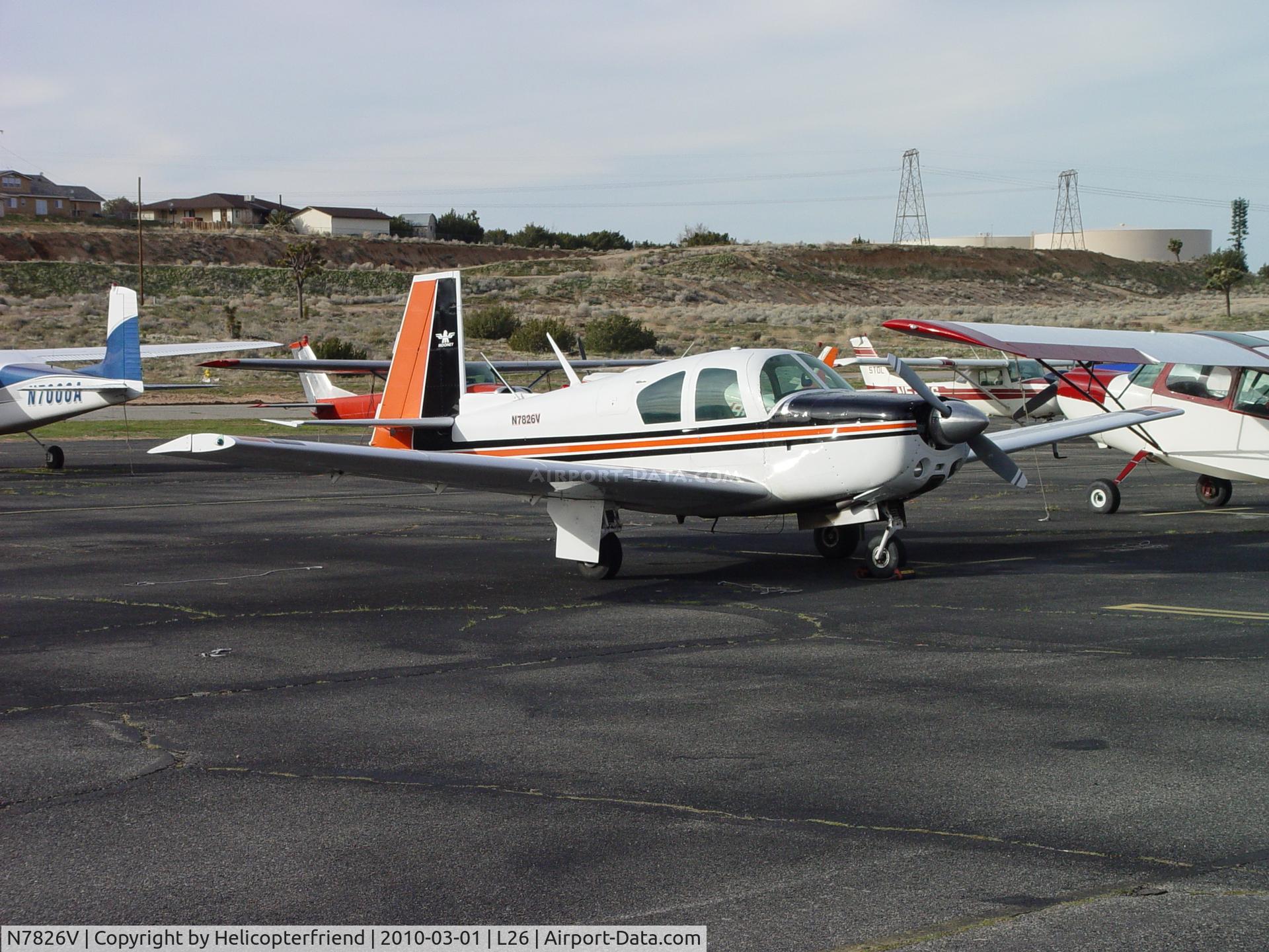 N7826V, 1964 Mooney M20E C/N 448, Parked at Hesperia Airport