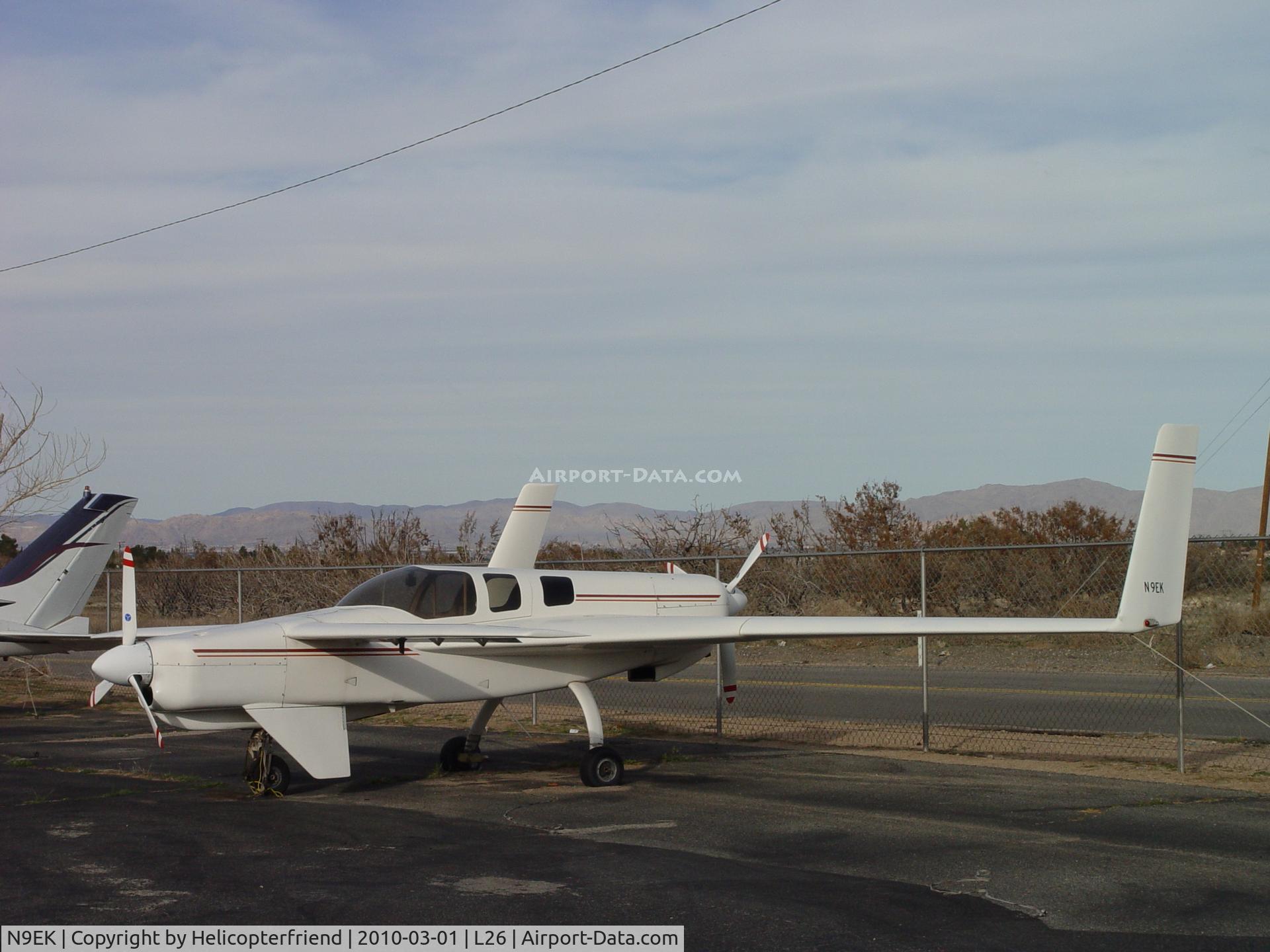N9EK, 1987 Rutan Defiant C/N R12008, Parked at Hesperia Airport