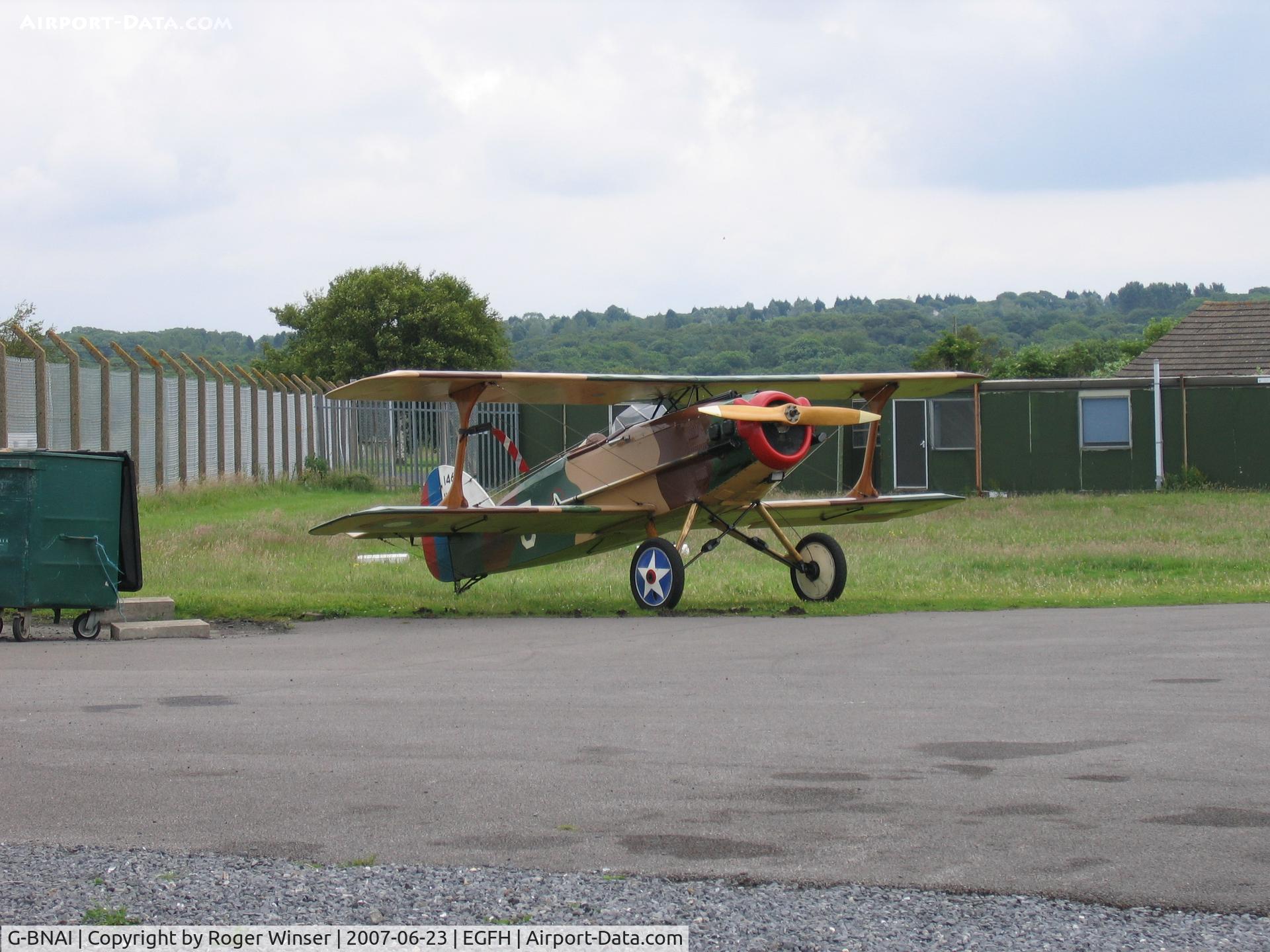 G-BNAI, 1986 Wolf W-11 Boredom Fighter C/N PFA 146-11083, Visiting Boredom Fighter coded 5 in the markings of the WWI 94th Aero (Pursuit) Squadron, US Army Air Service.